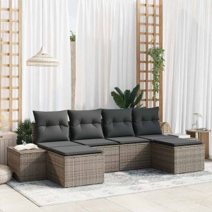 vidaXL Hagesofa Set 4 stk. Grå polyrotting