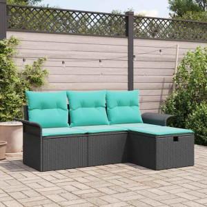 vidaXL Hagesofa Set 4 stk. Poly rattan