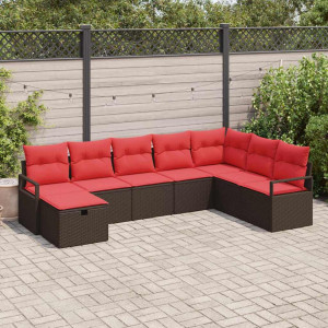vidaXL Sofa sett 6 stk. polyrotting