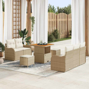 vidaXL Hagesofa Set 8 stk. 7-Antall seter Beige og krem