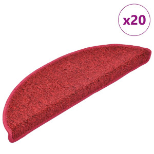 vidaXL Trappematter 20 stk 56x17x3 cm rød halvrund