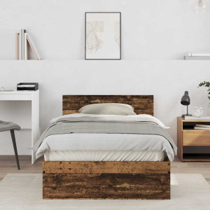 vidaXL Sengestamme med hodegatt Gammelt tre 203 x 104 x 70 cm