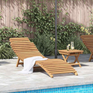 vidaXL Solstol 2 stk. Massivt Teaktre Brun