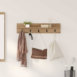vidaXL Vegghengt kleshenger Veggmontert Artisan Eik 80 x 10,5 x 18 cm