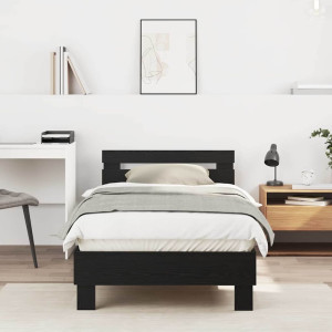 vidaXL Sengestamme Svart Eik 193 x 95 x 88 cm Konstruert tre