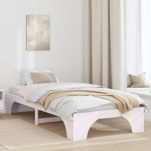 vidaXL Sengestamme Hvit 90 x 190 cm Massiv furu