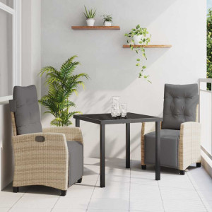 vidaXL Hage Spisegruppe 3 stk. Beige polyrotting
