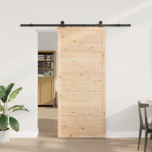 vidaXL Skyvedør 80 x 208 cm Heltre furu Naturlig
