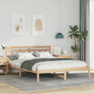 vidaXL Sengestamme Brun 140 x 200 cm Massiv furu