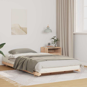 vidaXL Sengestamme Brun 75 x 190 cm Massiv furu