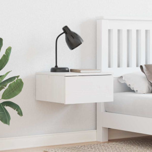 vidaXL Nattbord med skuff Hvit 37 x 35 x 18,5 cm Heltre furu