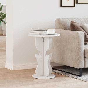vidaXL Kaffebord Hvit 39,5 x 39,5 x 53,5 cm Heltre furu