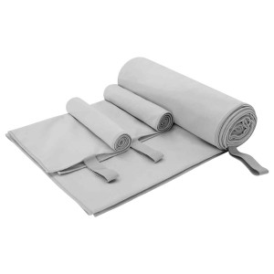 vidaXL Sports håndklesett 3 stk. Grå 210 x 100 cm