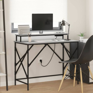 vidaXL Skrivebord Grå Sonoma 100 x 50 x 86,5 cm Konstruert tre