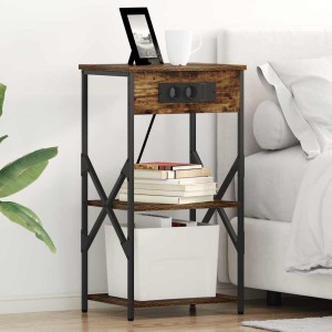 vidaXL Nattbordskap 2 stk. Røkt eik 41 x 31 x 76 cm Konstruert tre