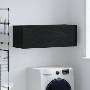 vidaXL Vegghengt skap 100 x 36,5 x 35 cm Konstruert tre Svart Eik