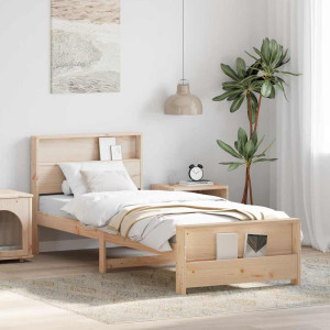 vidaXL Sengestamme med hodegjerde Brun 75 x 190 cm Konstruert tre