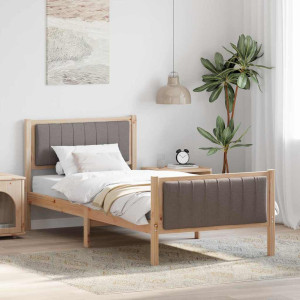 vidaXL Sengestamme Brun og taupe 90 x 200 cm Heltre furu