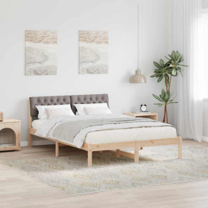 vidaXL Sengestamme Brun og taupe 150 x 200 cm Heltre furu