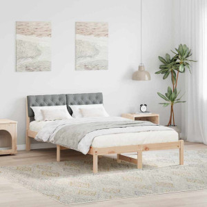 vidaXL Sengestamme Brun og lys grå 120 x 200 cm Heltre furu