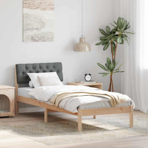 vidaXL Sengestamme brun og mørkegrå 80 x 200 cm Heltre furu