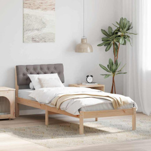 vidaXL Sengestamme Brun og taupe 75 x 190 cm Heltre furu