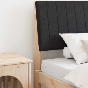 vidaXL Polstret sengegavl Svart 100 cm Massiv furu