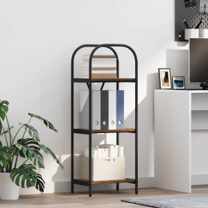 vidaXL Bokhylle 3 nivåer 40 x 30 x 109 cm Konstruert tre Røkt eik