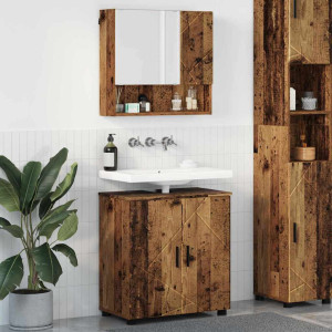 vidaXL Baderomsinnredningssett 2 stk. Gamle tre 61 x 35 x 64 cm
