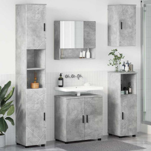vidaXL Baderomsinnredningssett 5 stk. Betonggrå 61 x 35 x 64 cm