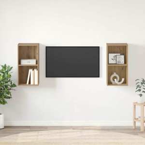 vidaXL TV-benksett 2 stk. Artisan Eik Konstruert tre
