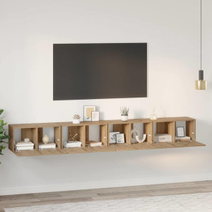 vidaXL TV-benksett 4 stk. Artisan Eik Konstruert tre