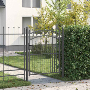 vidaXL Gjerdeport med spisser EMMEN 150 x 100 cm Pulverlakkert stål