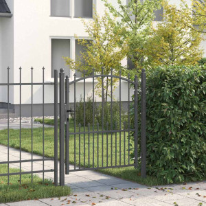 vidaXL Gjerdeport med spisser EMMEN 125 x 100 cm Pulverlakkert stål