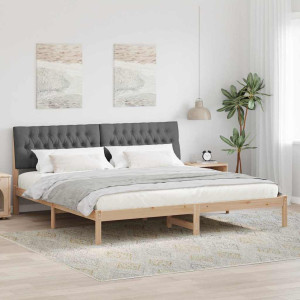 vidaXL Sengeramme med Polstret Hodegjerde Brun 200 x 200 cm