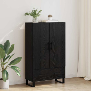 vidaXL Høyskap Svart Eik 69,5 x 30 x 115 cm Konstruert tre
