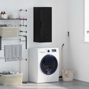 vidaXL Veggskap Svart Eik 34,5 x 34 x 90 cm Konstruert tre