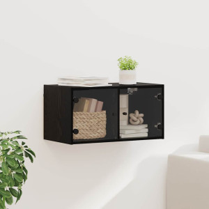 vidaXL Veggskap 68 x 37 x 35 cm Konstruert tre Svart Eik
