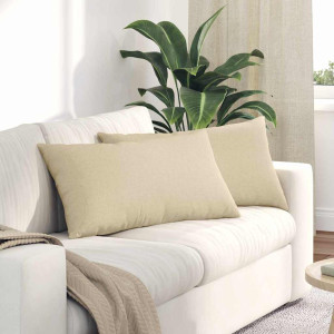 vidaXL Sofaputer 2 stk. stoff Krem 80 x 40 cm