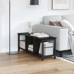 vidaXL Bokhylle 3 nivåer 102 x 32 x 40,5 cm Konstruert tre Svart Eik
