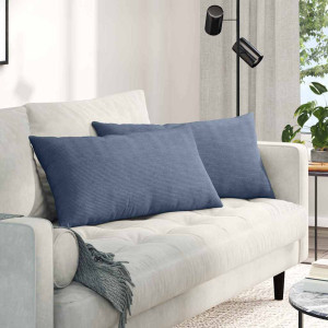 vidaXL Sofaputer 2 pcs Blå 80 x 40 cm Corduroy stoff
