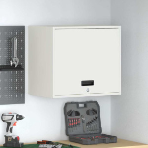 vidaXL Veggskap for garasje Hvit 60 x 40 x 53 cm Pulverlakkert stål
