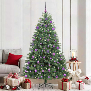 vidaXL Kunstig sammensatt juletre grønn 210 cm PVC og metall