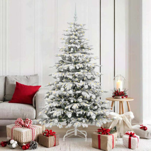 vidaXL Kunstig sammensatt juletre Hvit 180 cm PE og PVC