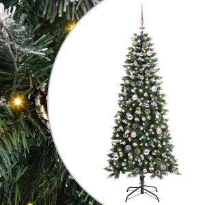 vidaXL Kunstig juletre med 150 LED grønn 150 cm PVC og plast og stål