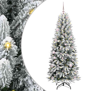 vidaXL Kunstig juletre Hvit 150 cm PVC og plast og stål og PE