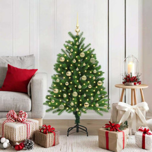 vidaXL Juletre med 150 LED med stativ grønn 120 cm PE