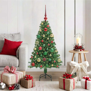 vidaXL Kunstig juletre med 150 LED grønn 120 cm PVC og Stål og Plast
