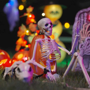 vidaXL Halloween Dekorasjon Skjelett 2 stk. Hvit 155 x 38.5 cm