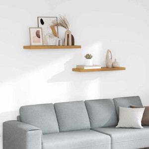 vidaXL Vegghylle Veggmontert 2 stk. Beige 90 x 23,5 x 3,8 cm